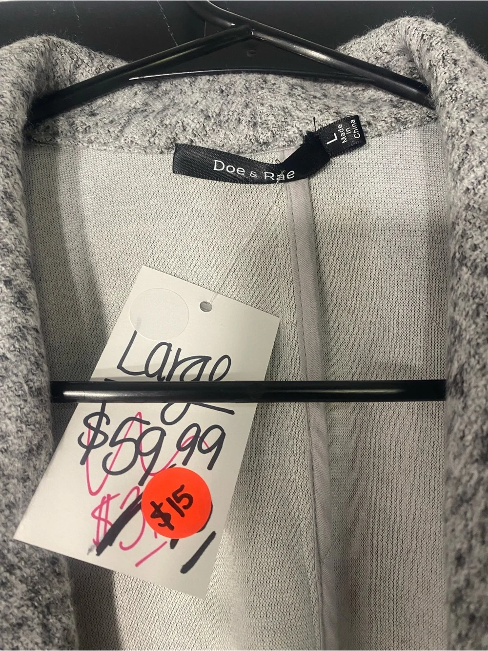 4/$16 Doe & Rae Sweater Jacket - Picture 3 of 4